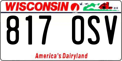 WI license plate 817OSV