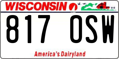 WI license plate 817OSW