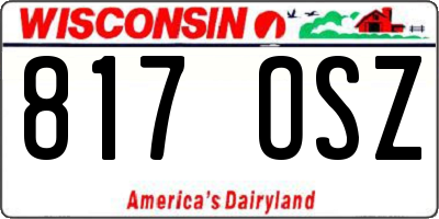 WI license plate 817OSZ