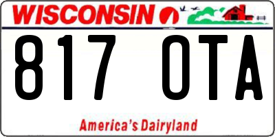 WI license plate 817OTA