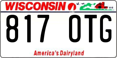 WI license plate 817OTG