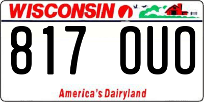 WI license plate 817OUO