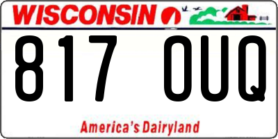 WI license plate 817OUQ