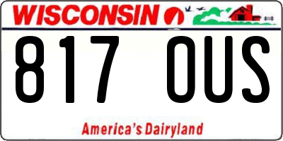 WI license plate 817OUS