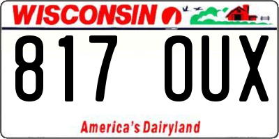WI license plate 817OUX