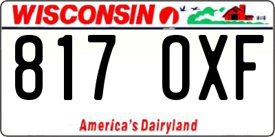 WI license plate 817OXF
