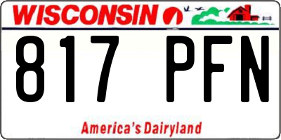 WI license plate 817PFN