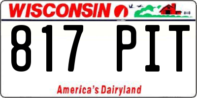 WI license plate 817PIT