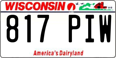 WI license plate 817PIW
