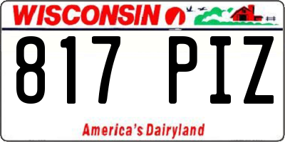 WI license plate 817PIZ