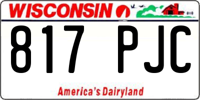 WI license plate 817PJC
