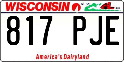 WI license plate 817PJE