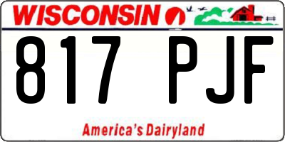 WI license plate 817PJF