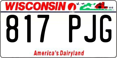 WI license plate 817PJG