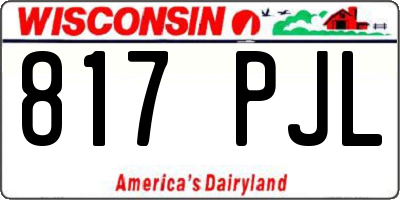 WI license plate 817PJL