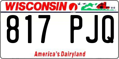 WI license plate 817PJQ