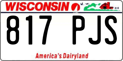 WI license plate 817PJS