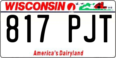 WI license plate 817PJT