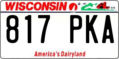WI license plate 817PKA