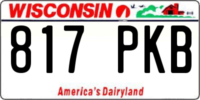 WI license plate 817PKB