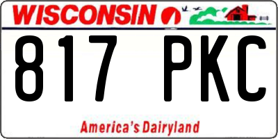 WI license plate 817PKC
