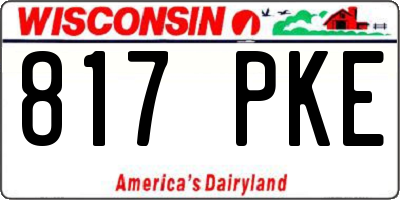 WI license plate 817PKE