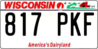 WI license plate 817PKF