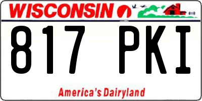 WI license plate 817PKI