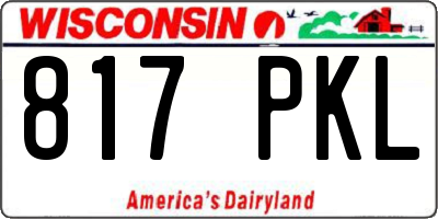 WI license plate 817PKL