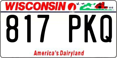 WI license plate 817PKQ