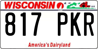 WI license plate 817PKR