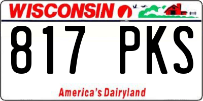 WI license plate 817PKS