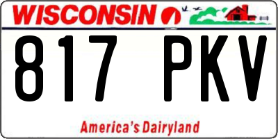 WI license plate 817PKV