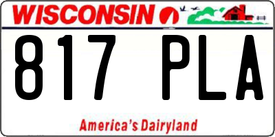 WI license plate 817PLA