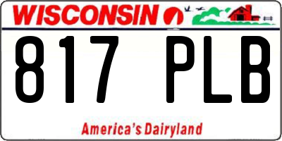 WI license plate 817PLB