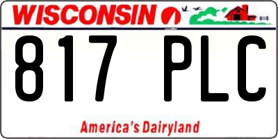 WI license plate 817PLC