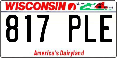 WI license plate 817PLE