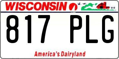 WI license plate 817PLG