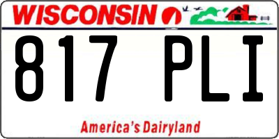WI license plate 817PLI