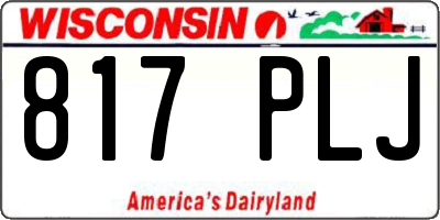 WI license plate 817PLJ