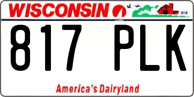 WI license plate 817PLK