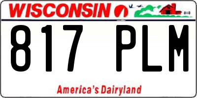 WI license plate 817PLM