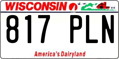 WI license plate 817PLN