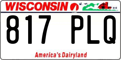 WI license plate 817PLQ