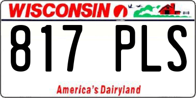 WI license plate 817PLS