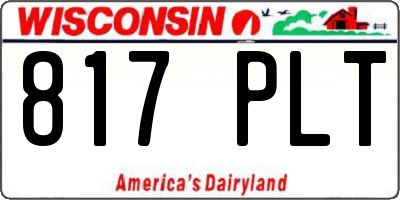 WI license plate 817PLT