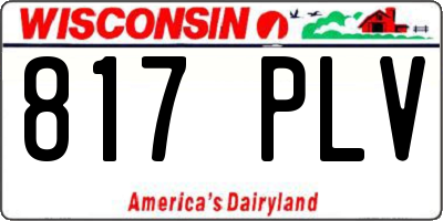 WI license plate 817PLV