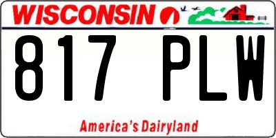 WI license plate 817PLW