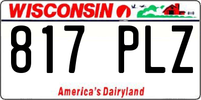WI license plate 817PLZ