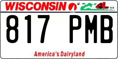 WI license plate 817PMB